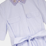 Embellished Collar Cotton Shirt Dress