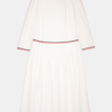 Scallop-Trim Cotton Midi Dress