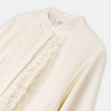 Ruffled Bib Front Maxi Dress