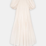 Voluminous Sleeve Midi Dress Offwhite