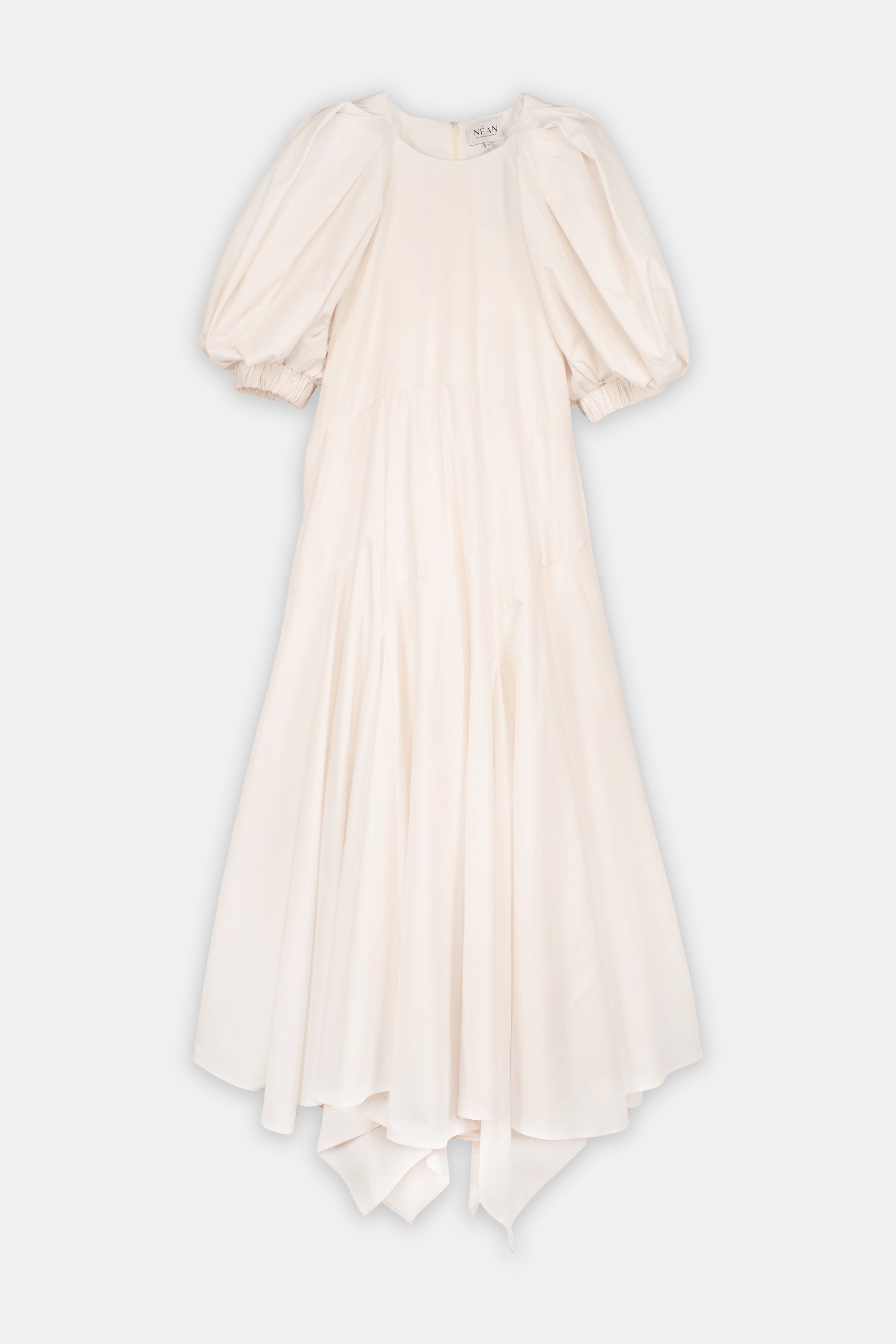 Voluminous Sleeve Midi Dress Offwhite