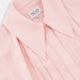 Silky Crepe Pleated Shirt Dress
