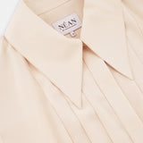 Silky Crepe Pleated Shirt Dress