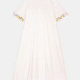 Embellished Cuff Poplin Midi Dress