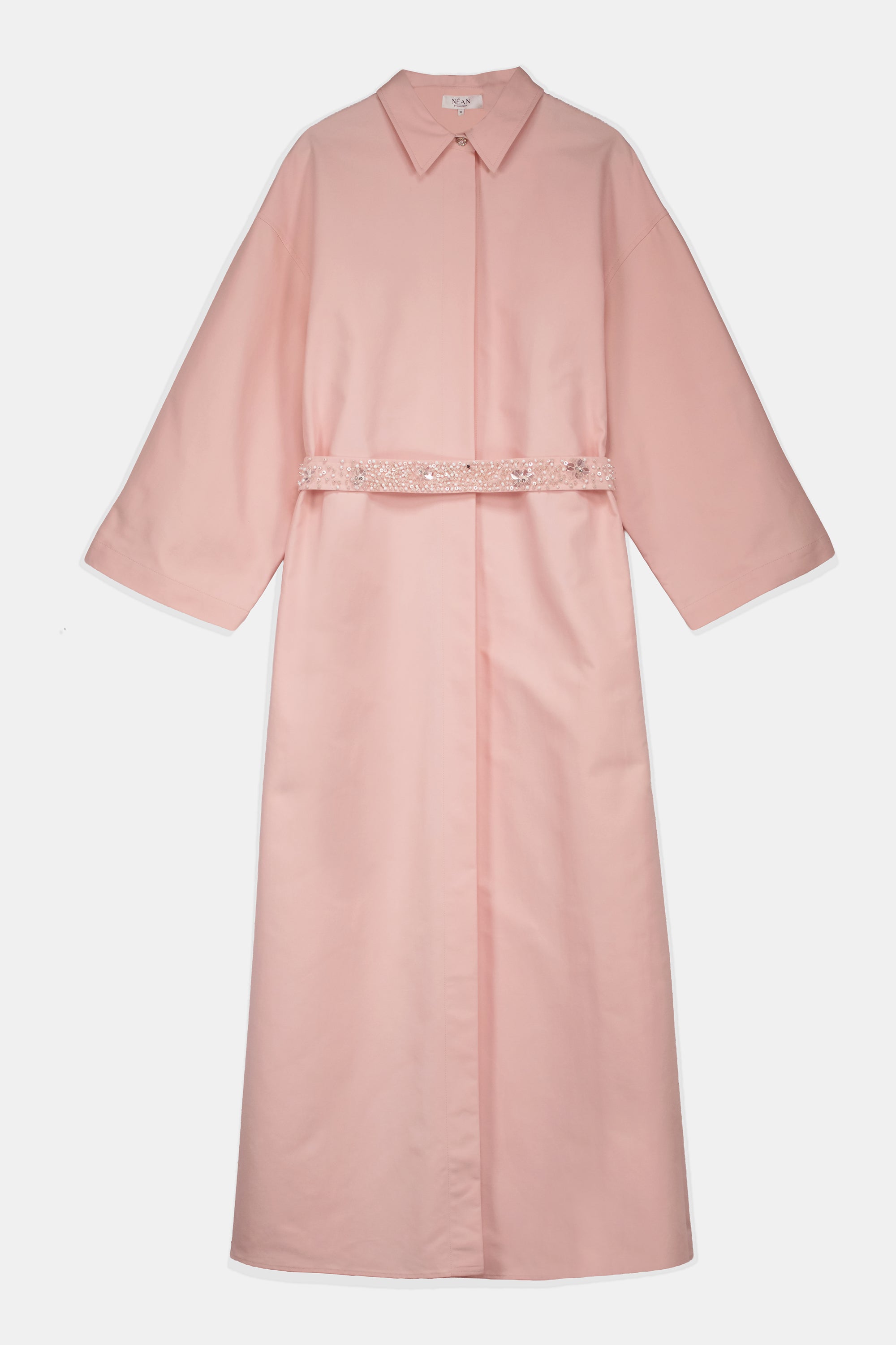 Embellished Belt Shirt Dress