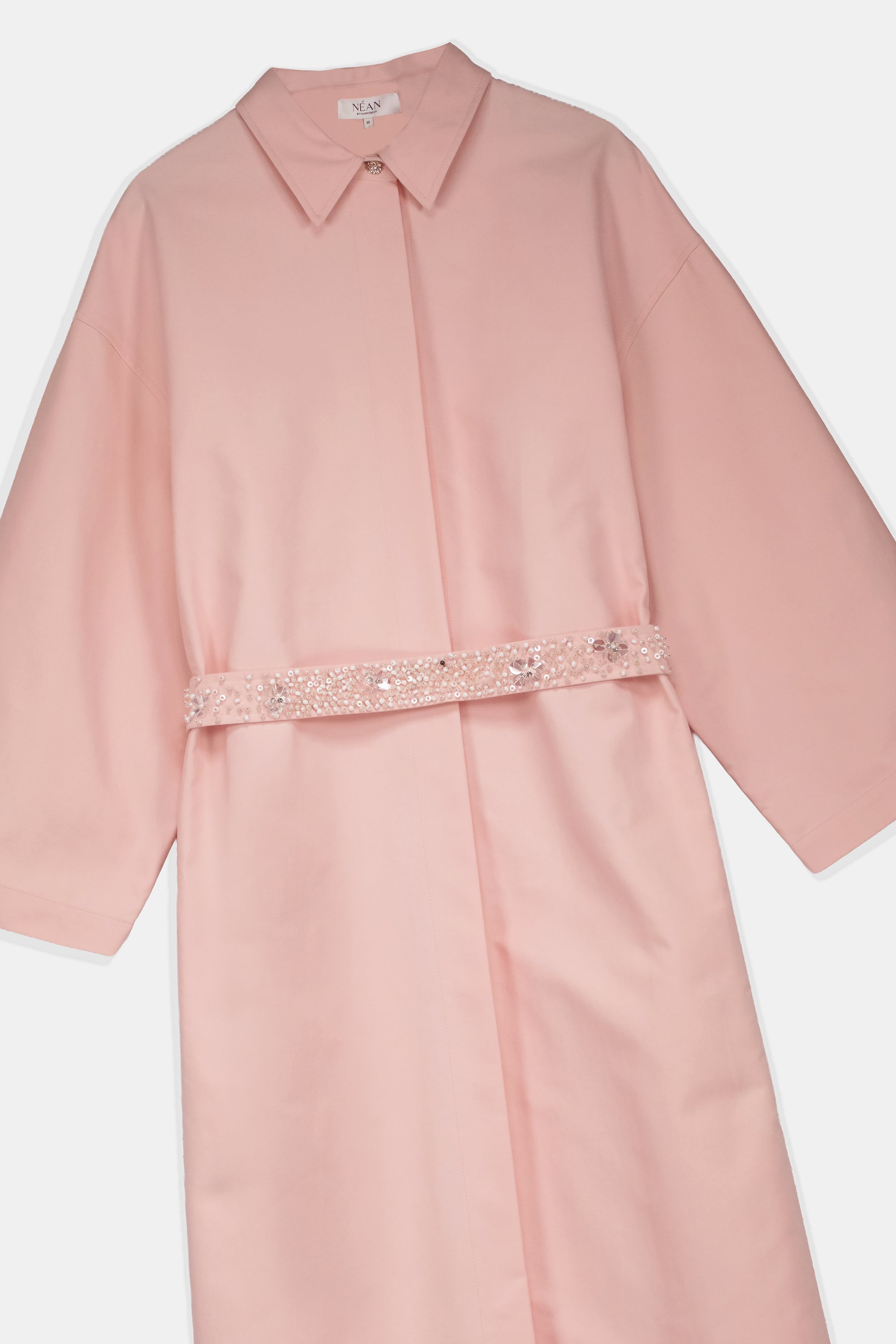 Embellished Belt Shirt Dress