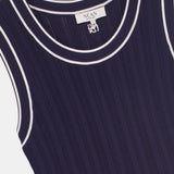 Navy Ribbed Knit Tank Top