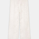 Floral Guipure Lace Trousers Offwhite