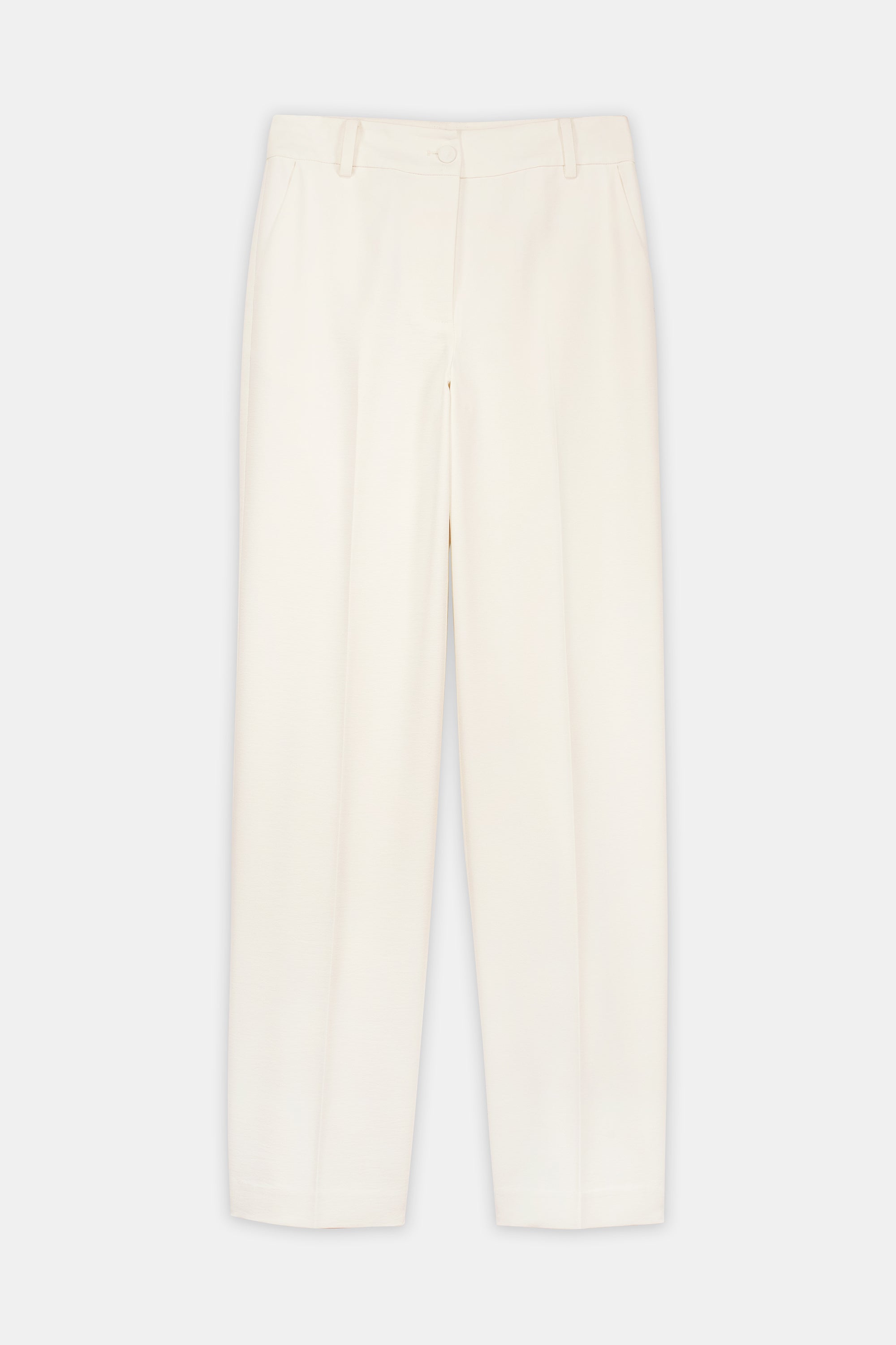 High-Waist Wide-Leg Tailored Trousers Off White