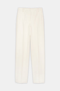 High-Waist Wide-Leg Tailored Trousers Off White