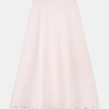 Scalloped-Hem Jacquard Maxi Skirt