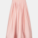 Wide Waistband Poplin Midi Skirt