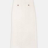 Wave-Textured Knit Long Skirt Offwhite