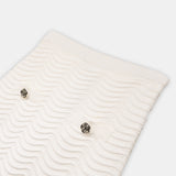 Wave-Textured Knit Long Skirt Offwhite