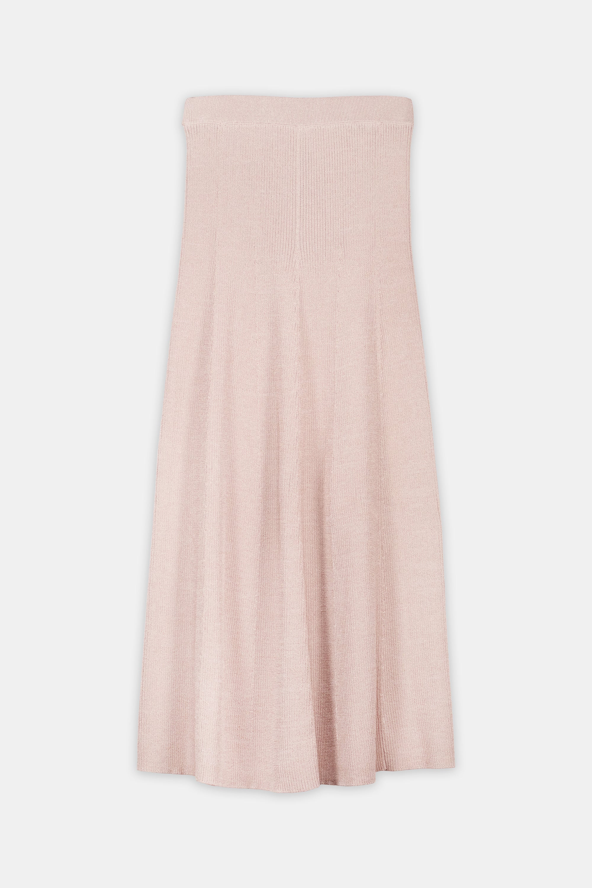 Ribbed Knit Maxi Skirt Gold