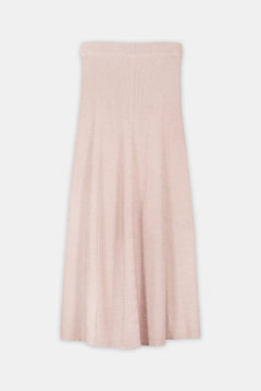 Ribbed Knit Maxi Skirt Gold