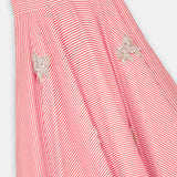 Embellished Striped Cotton Maxi Skirt