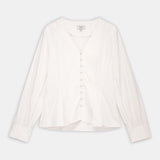 Pleated Waist Cotton Blouse