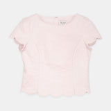 Scalloped-Hem Jacquard Top