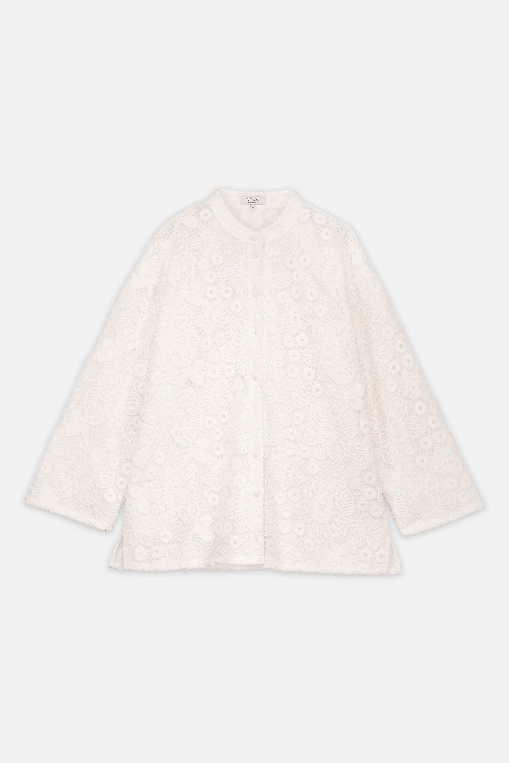 Floral Guipure Lace Top Offwhite
