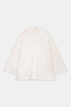 Floral Guipure Lace Top Offwhite