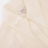 Pleated-Front Silk Crepe Shirt