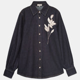 Embroidered Dark Denim Shirt
