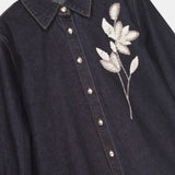 Embroidered Dark Denim Shirt