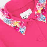 Embellished-Collar Cropped Jacket