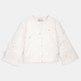 Floral Appliqué Cropped Jacket
