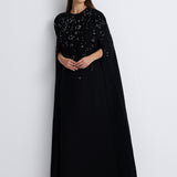 Nean Embellished Cape Gown Black