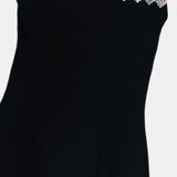 Crystal-Trim Feather-Hem Midi Dress