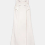 Strapless Button-Detail Gown