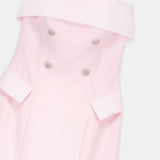 Strapless Button-Detail Gown