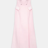 Strapless Button-Detail Gown