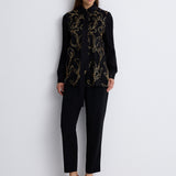 Nean Embroidered Sequin Shirt Blouse Black