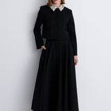 Nean Flared Midi Skirt Black