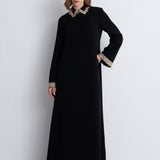 Nean Embellished Collar Maxi Dress Black