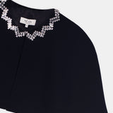 Crystal-Trimmed Cropped Cape