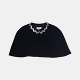 Crystal-Trimmed Cropped Cape