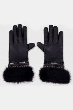 Genuine Leather Fur Gloves