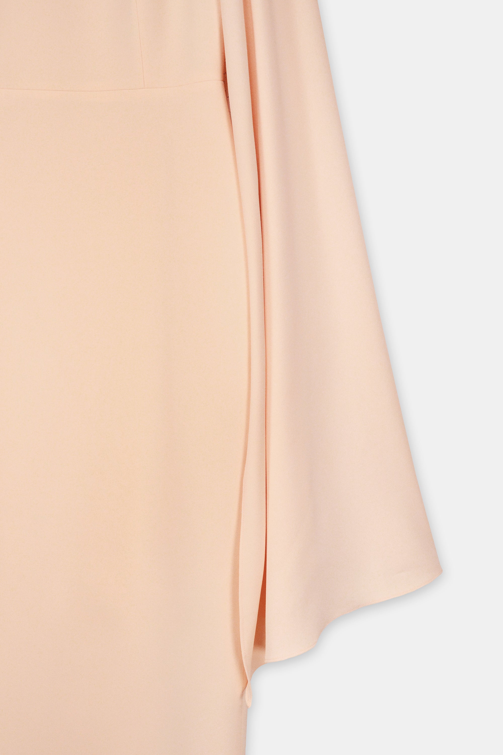 Embellished Cape-Sleeve Gown Nude