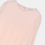 Feather-Trim Cape Blouse Blush