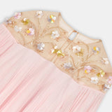 Embellished Pleated Chiffon Gown Light Pink