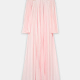 Embellished Pleated Chiffon Gown Light Pink