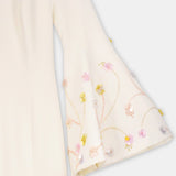 Embellished Bell-Sleeve Crepe Gown White