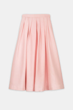Pleated Midi Skirt Pink