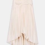 Ruched Waist Midi Skirt Offwhite