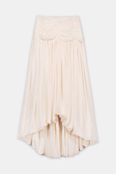 Ruched Waist Midi Skirt Offwhite