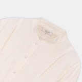 Mandarin Collar Flared Cuff Blouse Offwhite